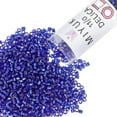 thumbnail image 1 of Miyuki Delica Seed Beads – Size 11/0 (1.6 mm), DB0047, Silver Lined Cobalt, 7.2 g, Approx. 1440 Beads, 1 of 7