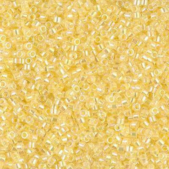 Miyuki Delica Seed Beads DB0053/DB053 DB53 11/0 Transparent Color Lined Pale Yellow AB 7.2 Grams