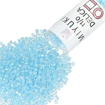 Miyuki Delica Seed Beads – Size 11/0 (1.6 mm), DB0057, Lined Sky-Blue AB, 7.2 g, Approx. 1440 Beads