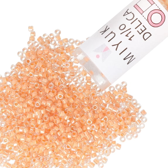 Miyuki Delica Seed Beads – Size 11/0 (1.6 mm), DB0067, Flesh-Lined AB, 7.2 g, Approx. 1440 Beads