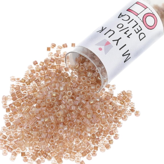 Miyuki Delica Seed Beads – Size 11/0 (1.6 mm), DB0069, C/L Beige AB, 7.2 g, Approx. 1440 Beads