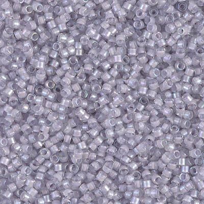 Miyuki Delica Seed Beads – Size 11/0, DB0080, Pale Lavender-Lined AB, 7.2 g, Approx. 1440 Pcs