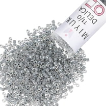 Miyuki Delica Seed Beads – Size 11/0 (1.6 mm), DB0081, Dark Gray-Lined AB, 7.2 g, Approx. 1440 Beads