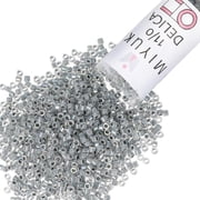 Miyuki Delica Seed Beads   Size 11/0 1.6 mm, DB0081, Dark Gray-Lined AB, 7.2 g, Approx. 1440 Beads