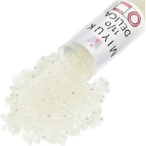 Miyuki Delica Seed Beads – Size 11/0 (1.6 mm), DB0109, Cream Crystal AB, 7.2 g, Approx. 1440 Beads