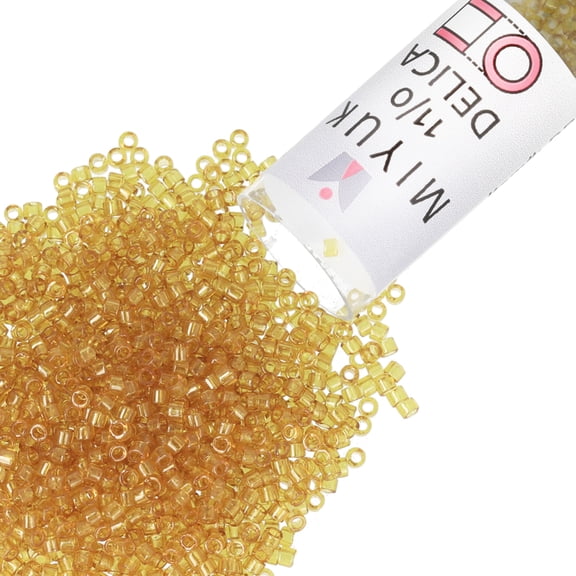 Miyuki Delica Seed Beads – Size 11/0 (1.6 mm), DB0118, Transparent Saffron Luster, 7.2 g, Approx. 1440 Beads