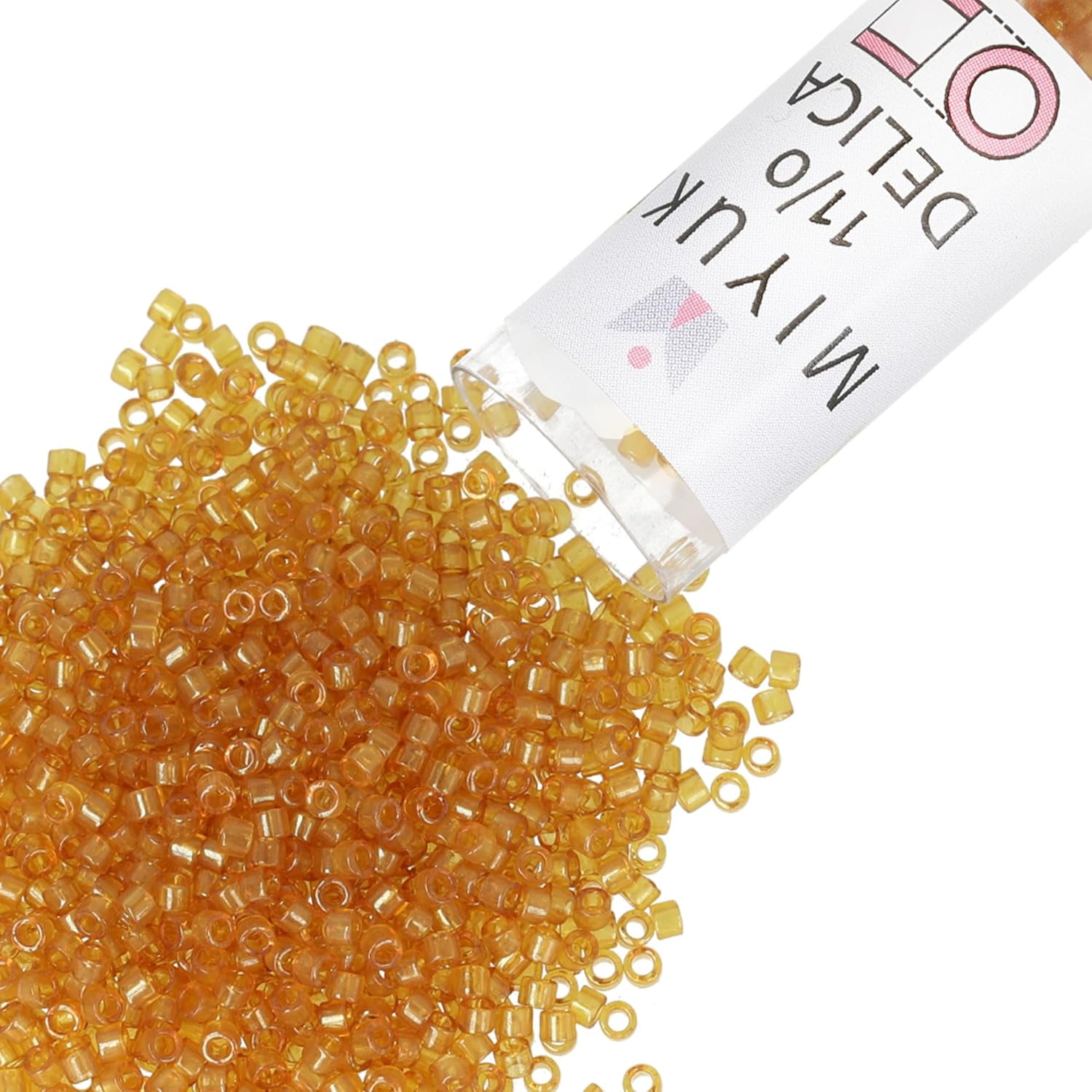 Miyuki Delica Seed Beads – Size 11/0 (1.6 mm), DB0119, Transparent Honey Luster, 7.2 g, Approx. 1440 Beads