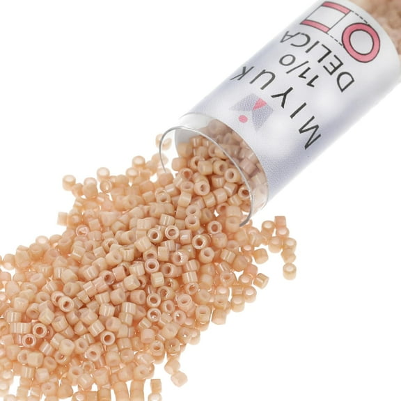Miyuki Delica Seed Beads – Size 11/0 (1.6 mm), DB0208, Opaque Tan, 7.2 g, Approx. 1440 Beads