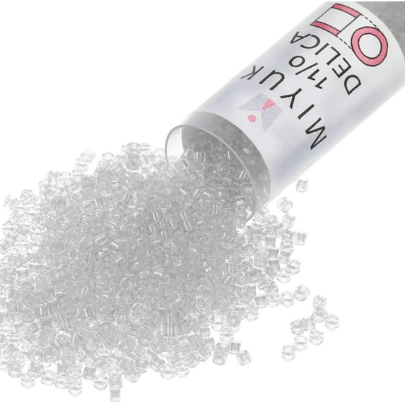 Miyuki Delica Seed Beads – Size 11/0 (1.6 mm), DB0271, Galvanized Crystal, 7.2 g, Approx. 1440 Beads