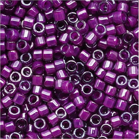 Miyuki Delica Seed Beads DB0281/DB281 11/0 Transparent Crystal Color Lined Fuchsia Luster 7.2 Grams
