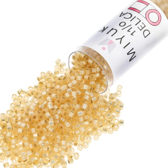 Miyuki Delica Seed Beads – Size 11/0 (1.6 mm), DB0621, Beige-Alabaster Silver-Lined Dyed, 7.2 g, Approx. 1440 Beads