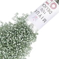 thumbnail image 1 of Miyuki Delica Seed Beads – Size 11/0 (1.6 mm), DB0689, Semi Matte Silver-Lined Light Gray Dyed Green, 7.2 g, Approx. 1440 Beads, 1 of 7