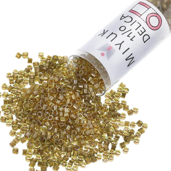 Miyuki Delica Seed Beads – Size 11/0 (1.6mm), DB0909, Sparkling Marigold, 7.2g, Approx. 1440 Beads
