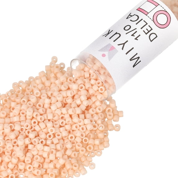 Miyuki Delica Seed Beads – Size 11/0 (1.6 mm), DB1492, Opaque Light Peach, 7.2 g, Approx. 1440 Beads