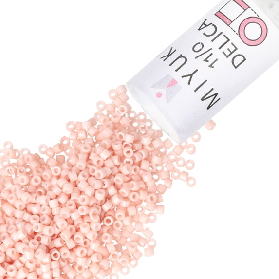 Miyuki Delica Seed Beads – Size 11/0 (1.6 mm), DB1493, Opaque Light Salmon, 7.2 g, Approx. 1440 Beads