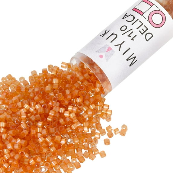 Miyuki Delica Seed Beads – Size 11/0 (1.6 mm), DB1804, Dyed Topaz Silk Satin, 7.2g, Approx. 1440 Beads