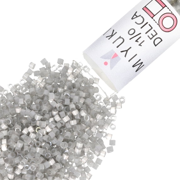 Miyuki Delica Seed Beads – Size 11/0 (1.6 mm), DB1817, Dyed Smoke Gray Silk Satin, 7.2 g, Approx. 1440 Beads