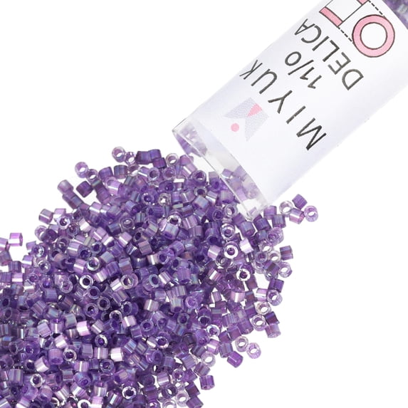 Miyuki Delica Seed Beads – Size 11/0, DB1881, Silk Dyed Dark Orchid AB, 7.2 g, Approx. 1440 Pcs