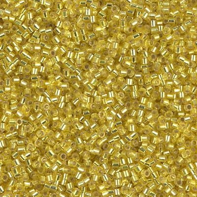 Miyuki Delica Seed Beads DBS0145/DBS145 15/0 Transparent Silver Lined Yellow 5 Grams