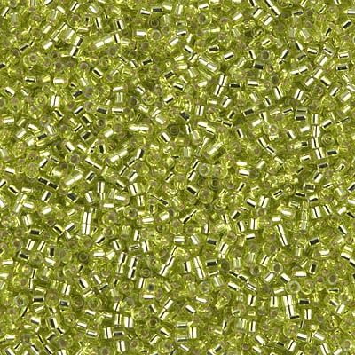 Miyuki Delica Seed Beads DBS0147/DBS147 15/0 Transparent Silver Lined Chartreuse 5 Grams