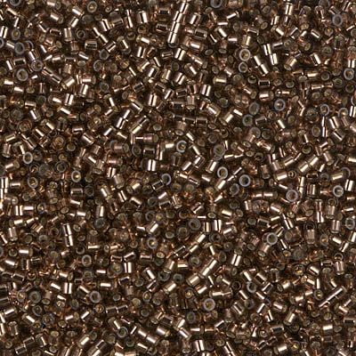 Miyuki Delica Seed Beads DBS0150/DBS150 15/0 Transparent Silver Lined Chocolate Brown 5 Grams