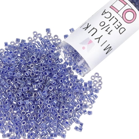 Miyuki Delica Seed Beads – Size 11/0 (1.6 mm), DB0243, Lined Med. Blue, 7.2 g, Approx. 1440 Beads