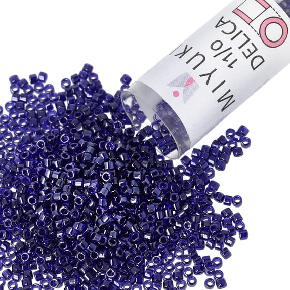 Miyuki Delica Seed Beads – Size 11/0 (1.6 mm), DB0277, Luster Cobalt, 7.2 g, Approx. 1440 Beads