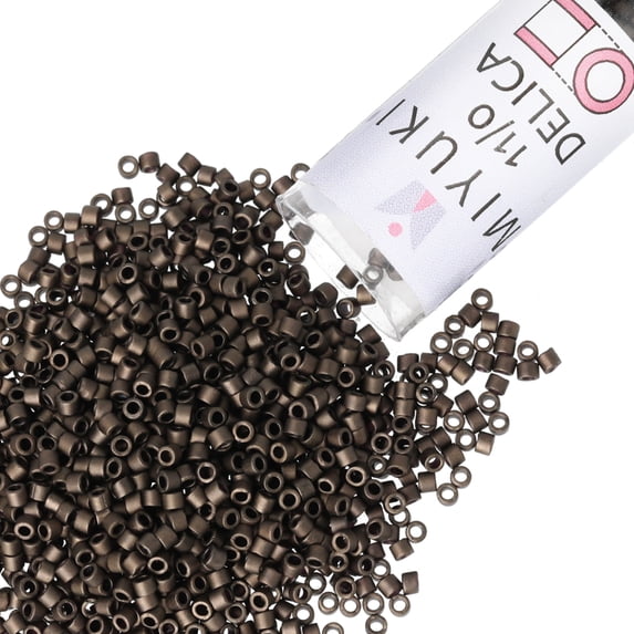 Miyuki Delica Seed Beads – Size 11/0 (1.6 mm), DB0311, Matte Metallic Olive Green, 7.2 g, Approx. 1440 Beads