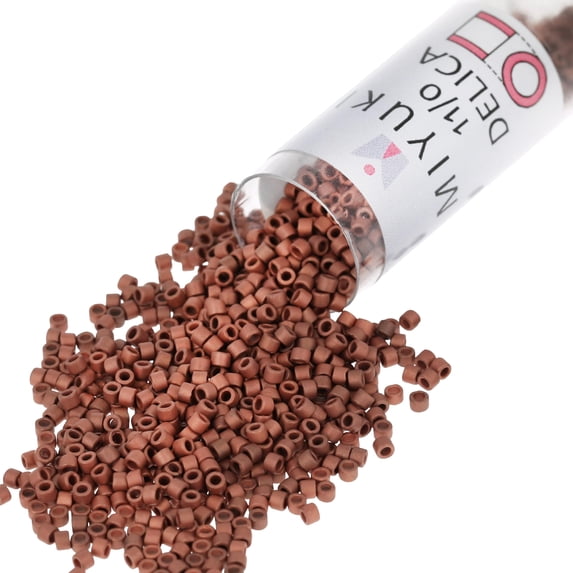 Miyuki Delica Seed Beads – Size 11/0 (1.6 mm), DB0340, Matte Copper-Plated, 7.2 g, Approx. 1440 Beads