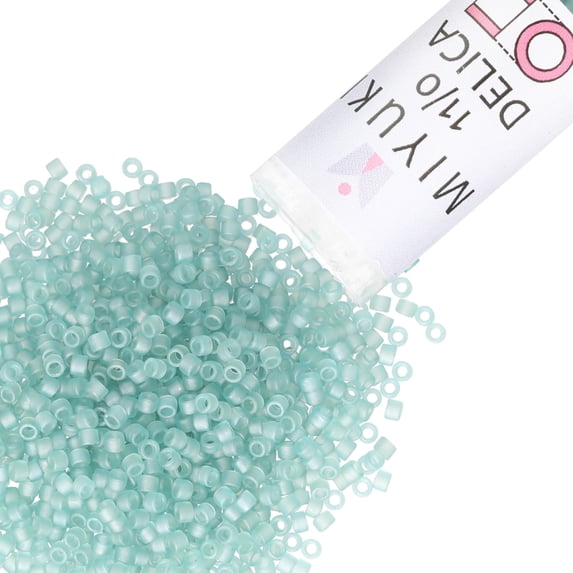 Miyuki Delica Seed Beads – Size 11/0 (1.6 mm), DB0385, Matte Sea Glass Green, 7.2 g, Approx. 1440 Beads