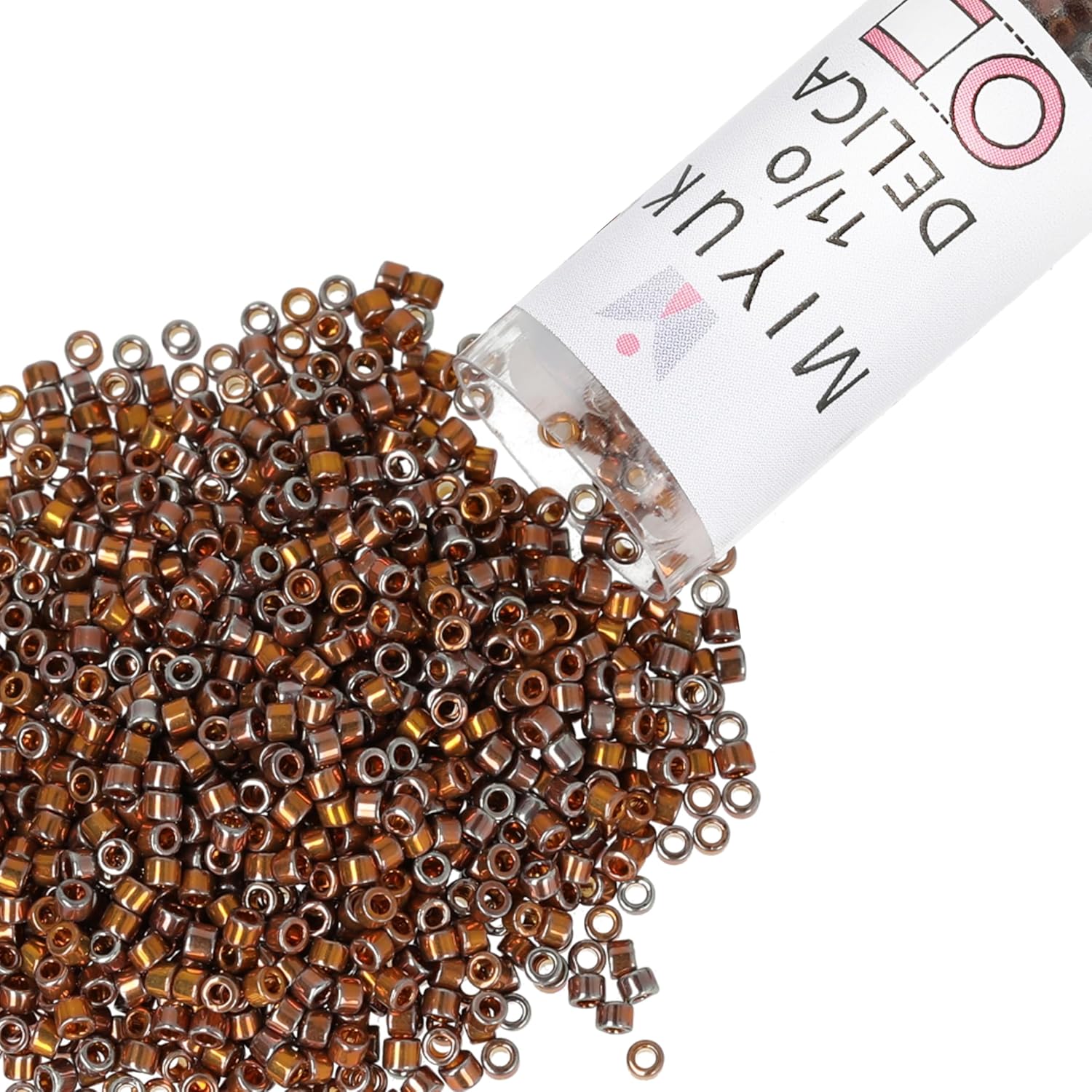 Miyuki Delica Seed Beads – Size 11/0 (1.6 mm), DB0506, Dark Red Gold AB, 7.2 g, Approx. 1440 Beads