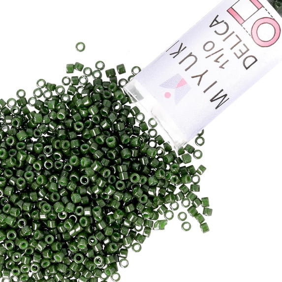 Miyuki Delica Seed Beads – Size 11/0 (1.6 mm), DB0663, Dyed Opaque Forest Green, 7.2 g, Approx. 1440 Beads