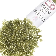 Miyuki Delica Seed Beads   Size 11/0 1.6 mm, DB0908, Sparkling Light Yellow-Lined Chartreuse, 7.2 g, Approx. 1440 Beads