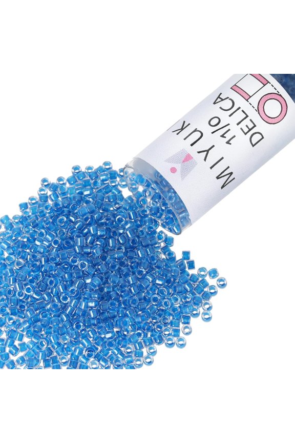 Delica Seed Beads – Size 11/0 (1.6 mm), DB0920, Sprkl. Blue Crystl, 7.2 g, Approx. 1440 Beads