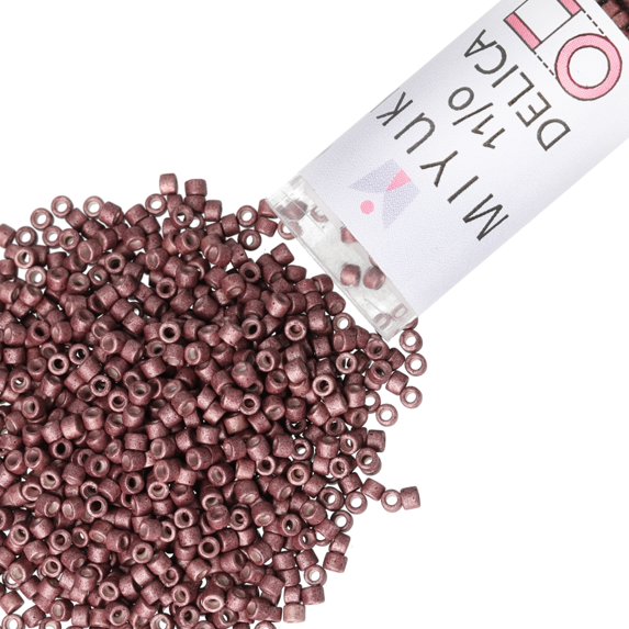 Miyuki Delica Seed Beads – Size 11/0 (1.6 mm), DB1167, Galvanized Matte Berry, 7.2 g, Approx. 1440 Beads