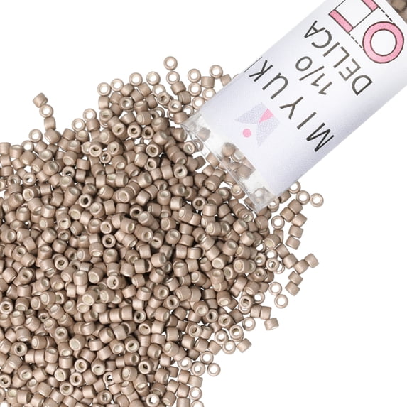 Miyuki Delica Seed Beads – Size 11/0 (1.6 mm), DB1168, Galvanized Matte Light Smoky Amethyst, 7.2 g, Approx. 1440 Beads