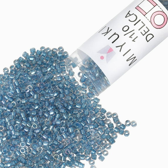 Miyuki Delica Seed Beads – Size 11/0 (1.6 mm), DB1762, Sprkle Sky Blue AB, 7.2 g, Approx. 1440 Beads
