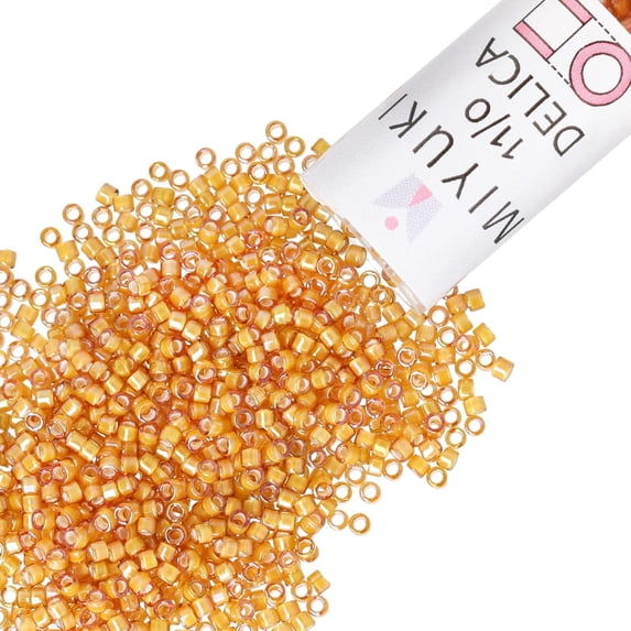 Miyuki Delica Seed Beads – Size 11/0 (1.6 mm), DB1778, White-Lined Topaz AB, 7.2 g, Approx. 1440 Beads