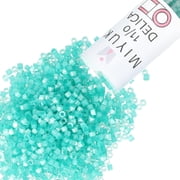 Miyuki Delica Seed Beads   Size 11/0 1.6 mm, DB1813, Dyed Aqua Green Silk Satin, 7.2 g, Approx. 1440 Beads