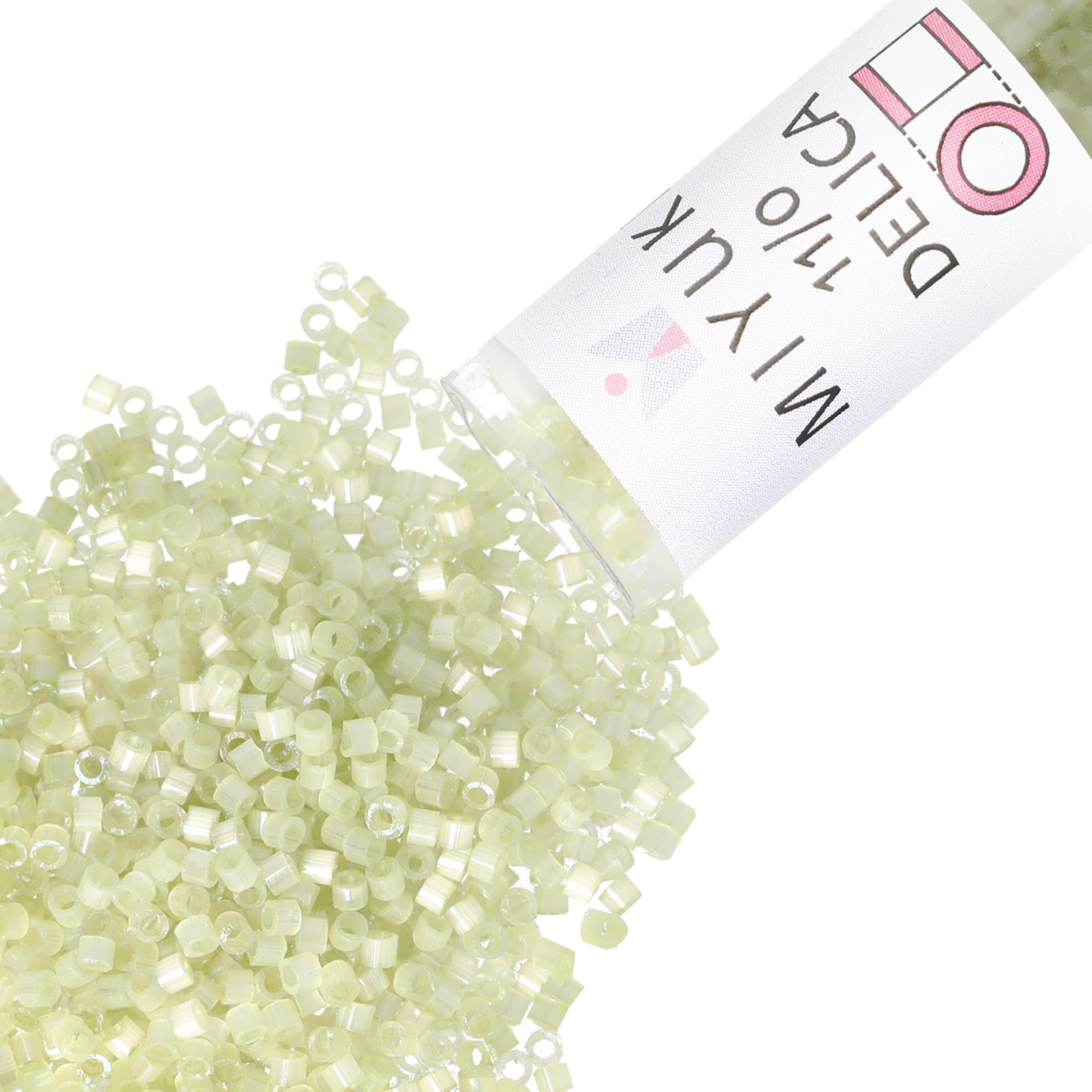 Miyuki Delica Seed Beads – Size 11/0 (1.6 mm), DB1815, Dyed Pale Lime Silk Satin, 7.2 g, Approx. 1440 Beads