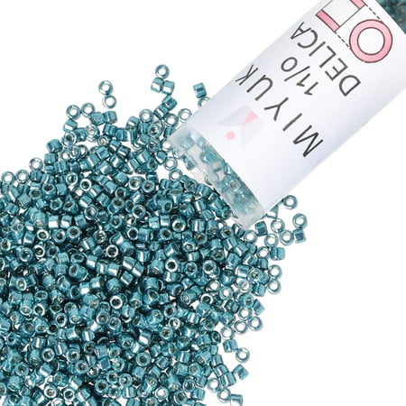Miyuki Delica Seed Beads – Size 11/0 (1.6 mm), DB1847, Duracoat Galvanized Seafoam, 7.2 g, Approx. 1440 Beads