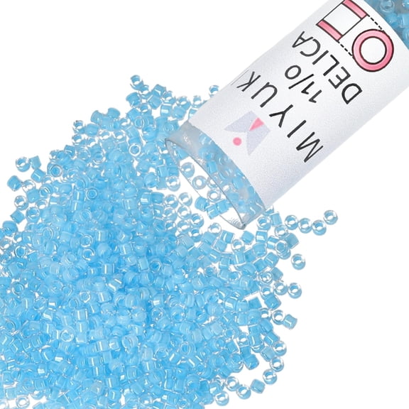 Miyuki Delica Seed Beads – Size 11/0 (1.6 mm), DB2039, Luminous Ocean Blue, 7.2 g, Approx. 1440 Beads