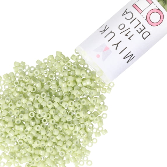 Miyuki Delica Seed Beads – Size 11/0 (1.6 mm), DB2123, Duracoat Opaque Fennel, 7.2 g, Approx. 1440 Beads