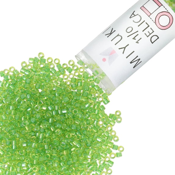 Miyuki Delica Seed Beads – Size 11/0 (1.6 mm), DB2376, Fancy Celery-Lined, 7.2 g, Approx. 1440 Beads