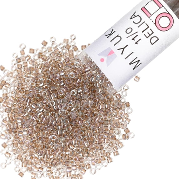 Miyuki Delica Seed Beads – Size 11/0 (1.6 mm), DB2395, Fancy Rose Taupe-Lined, 7.2 g, Approx. 1440 Beads