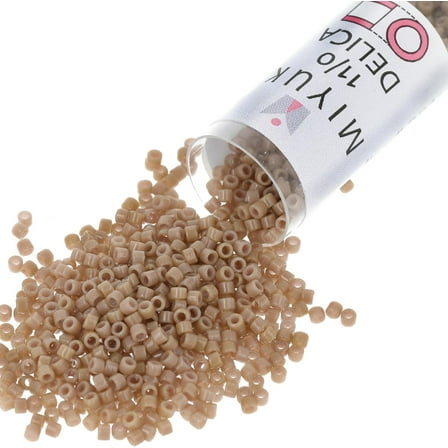 Miyuki Delica Seed Beads – Size 11/0 (1.6 mm), DB2105, Opaque Beige, 7.2 g, Approx. 1440 Beads