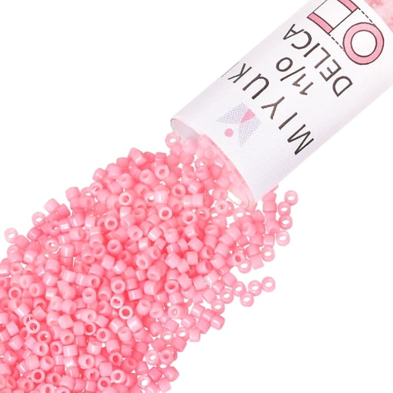 Miyuki Delica Seed Beads – Size 11/0 (1.6 mm), DB2116, Duracoat Opaque Light Carnation, 7.2 g, Approx. 1440 Beads