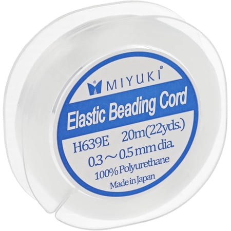 Miyuki Elastic Beading Cord – Clear, 0.5 mm Diameter, 20 m Spool, Stretch String for Jewelry Making
