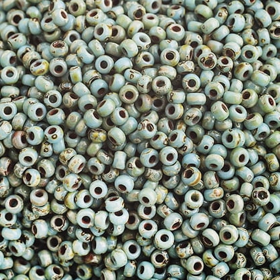 Curated visual reference: Visual Reference: Miyuki Glass Seed Beads 11 0 22G Blue Picasso Opaque