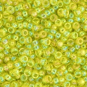 Miyuki Glass Seed Beads 11/0 22gms, Chartreuse Transparent AB [DB0258]